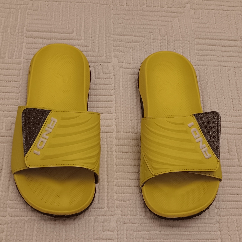 AND1 NEON Yellow Slide Sandals
